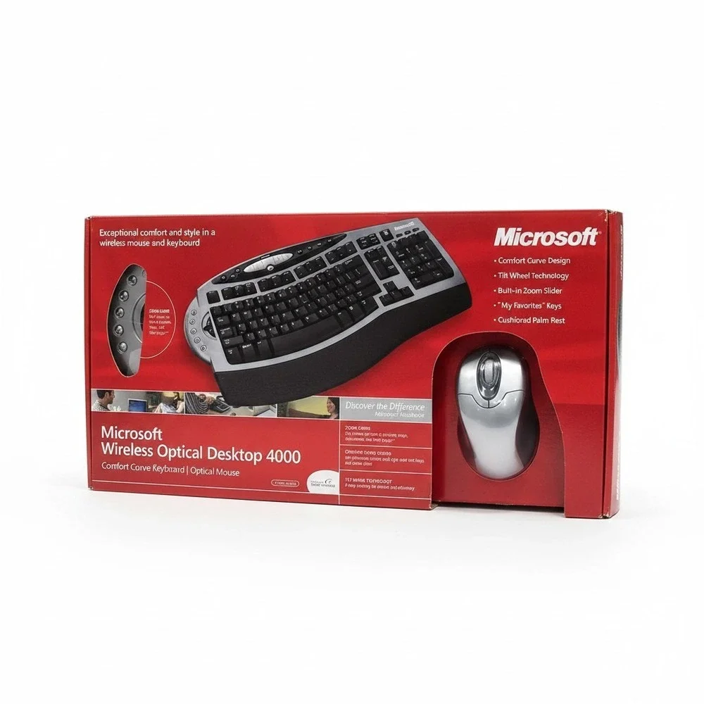 Microsoft Wireless Optical Desktop 4000 Comfort Curve Keyboard and Mouse Set